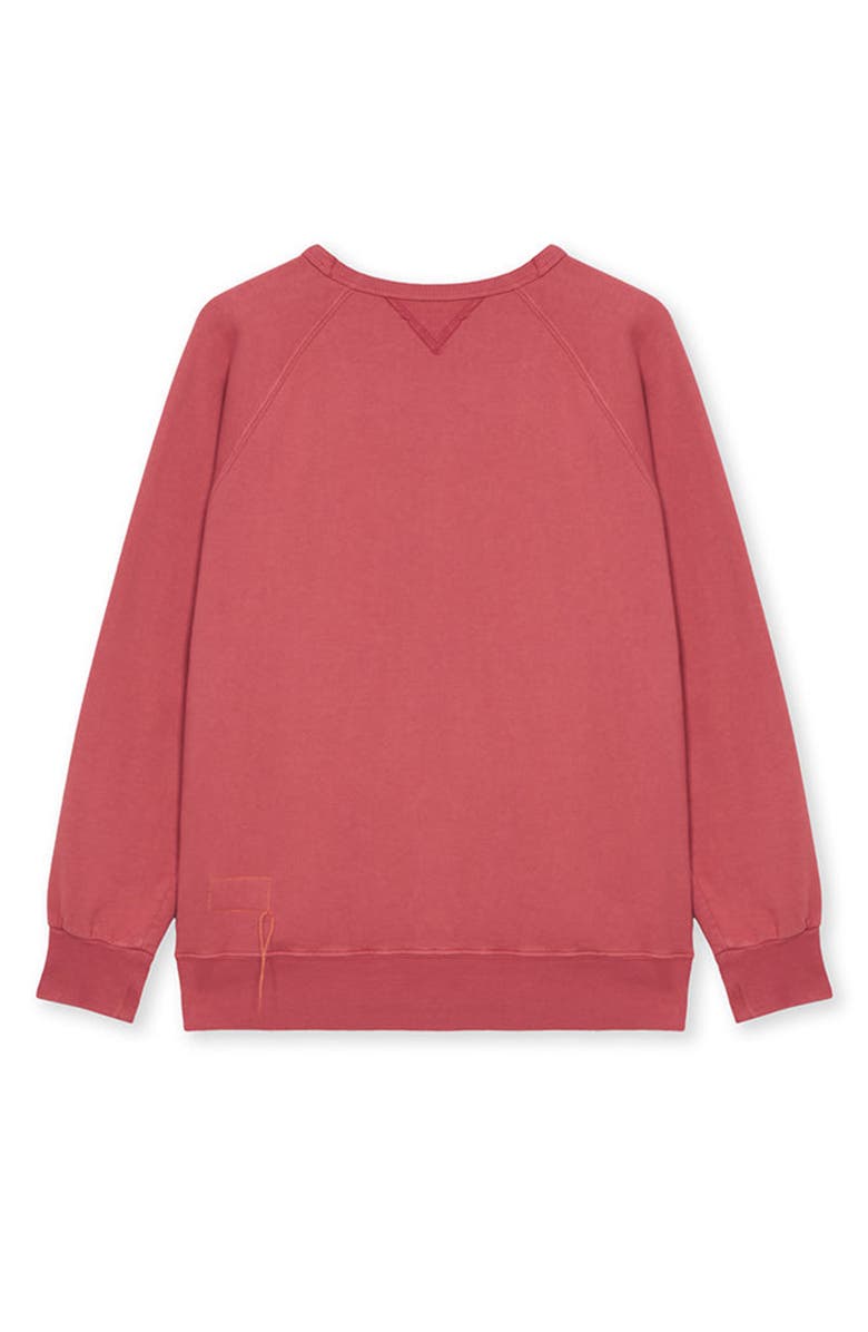 Fortela Harvard Fleece Jersey Raglan Sleeve Sweatshirt, Alternate, color, Red