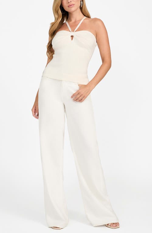 Guess Sofie Mirage Halter Sweater Tank In White