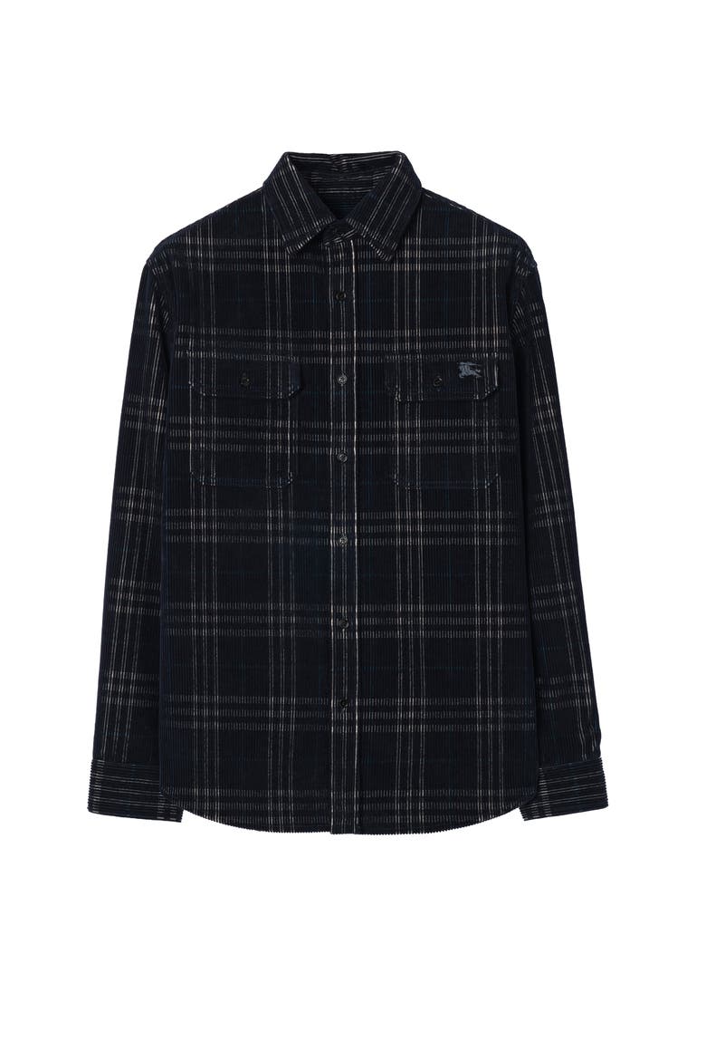 Check Corduroy Overshirt, Main, color, White/dark blue