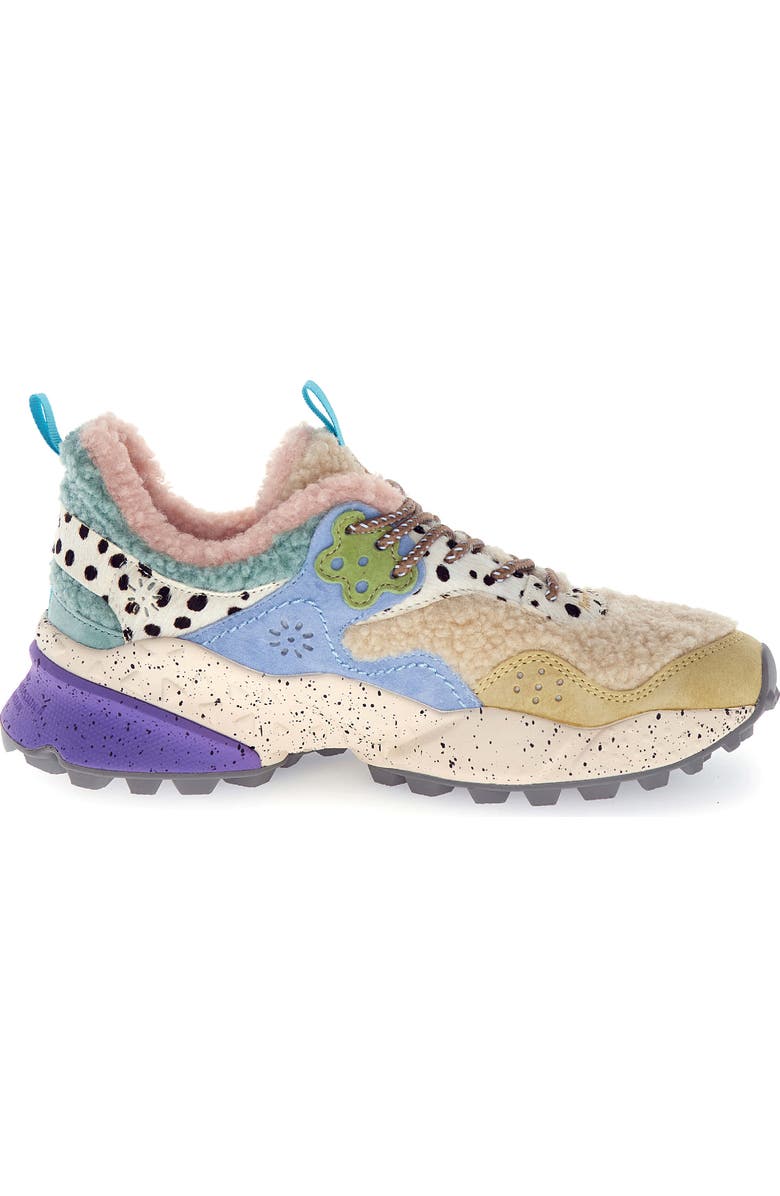 Flower MOUNTAIN Kotetsu Faux Shearling Sneaker, Alternate, color, Mustard