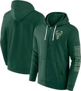 FANATICS Men's Fanatics Branded Hunter Green Milwaukee Bucks Offensive Line Up Full-Zip Hoodie