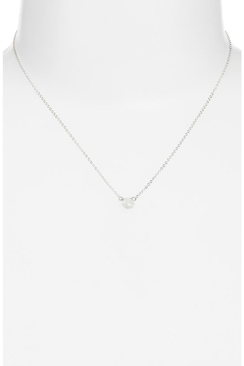 Birthstone Pendant Necklace, Alternate, color, STERLING SILVER