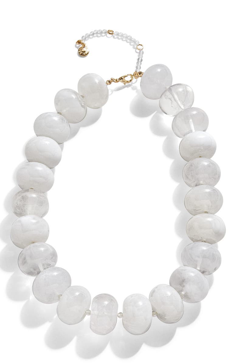 BaubleBar Mildred Beaded Necklace, Alternate, color, White