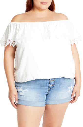City Chic Sara Off the Shoulder Short Sleeve Top