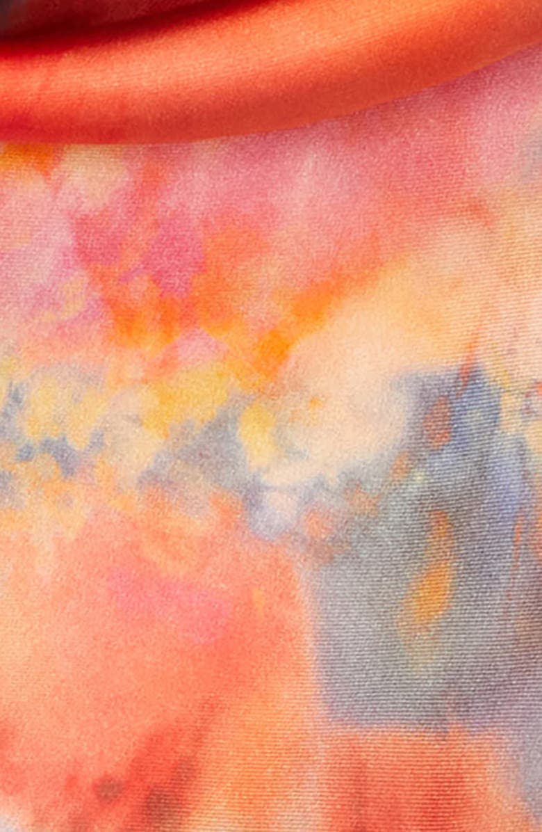 Zimmermann Tie Dye Silk Square Scarf, Alternate, color, Ruby Tie Dye