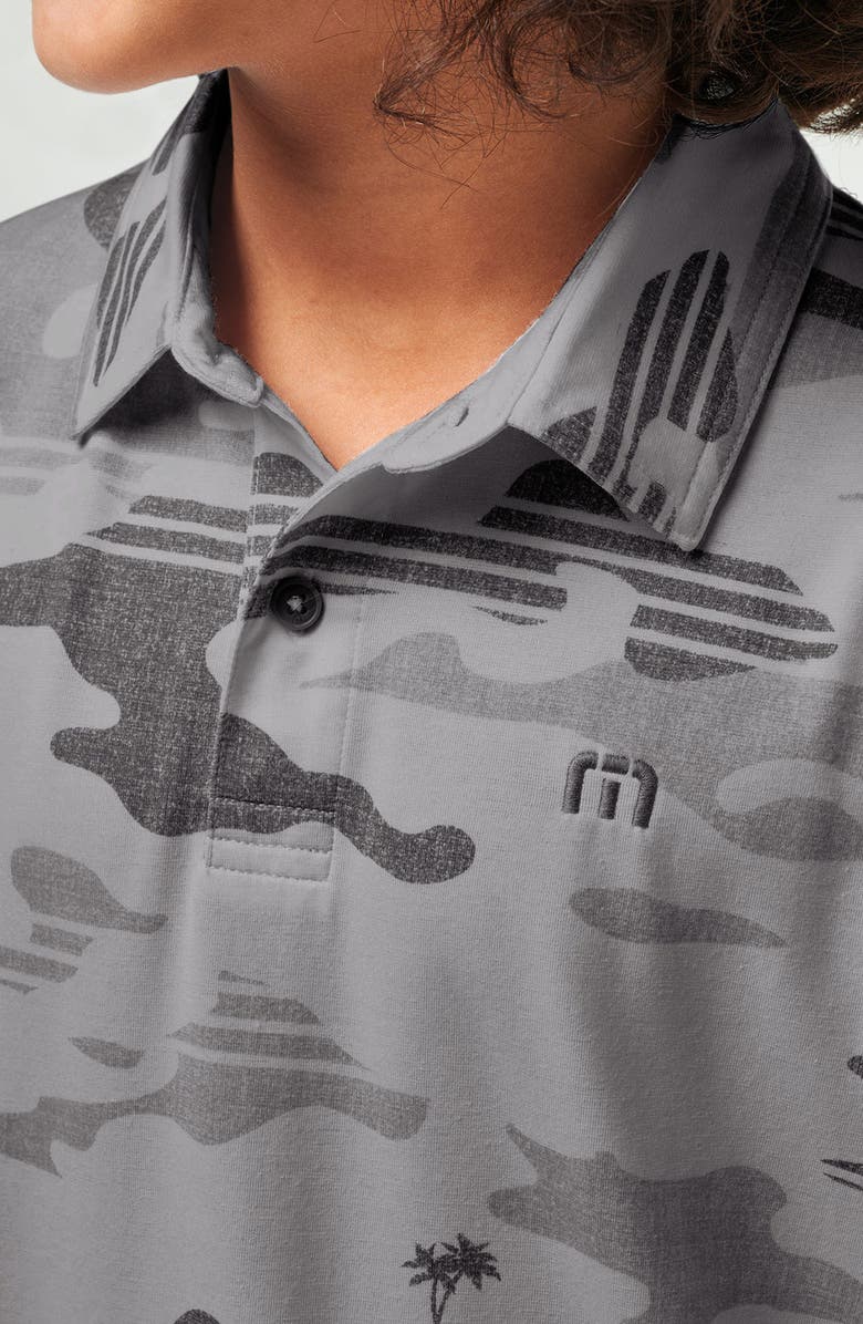 TravisMathew Kids' Heather Camo Knit Polo, Alternate, color, Heather Grey