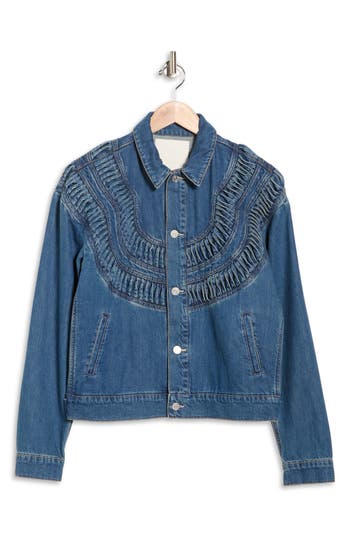 Mother The Loop De Loop Denim Trucker Jacket In Blue