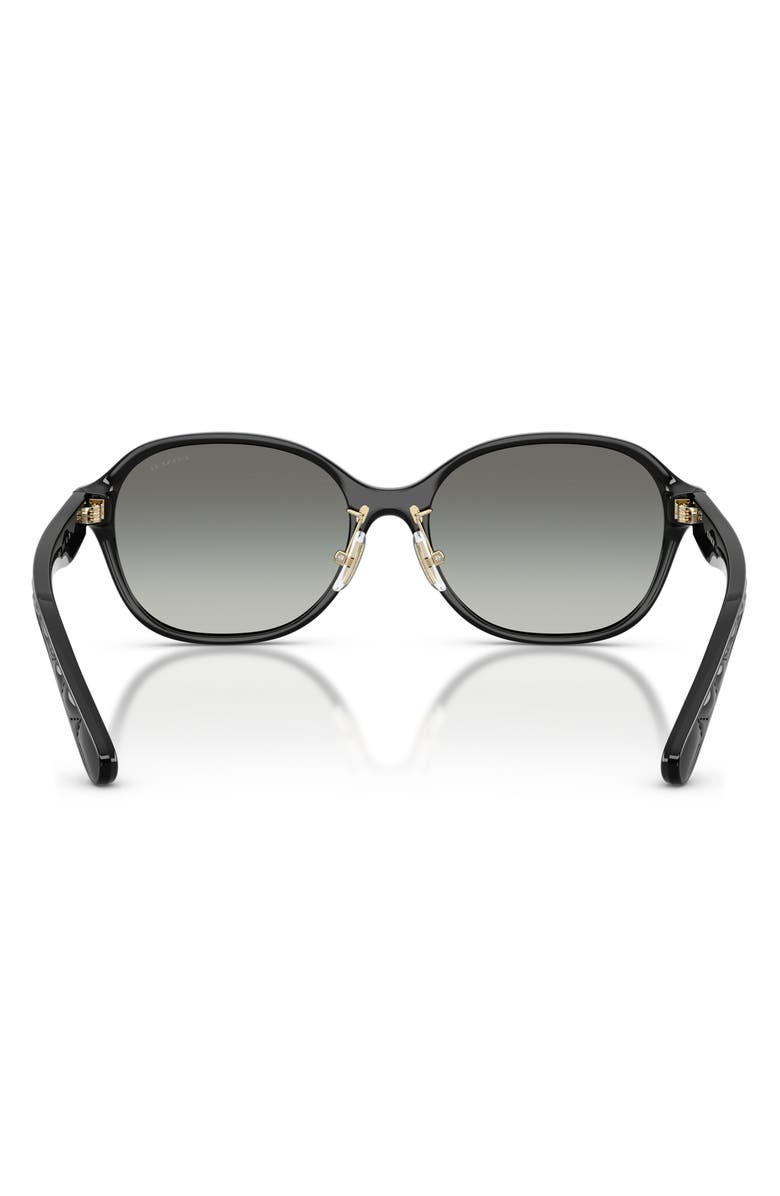 COACH 56mm Gradient Round Sunglasses, Alternate, color, Black / Grey Gradient