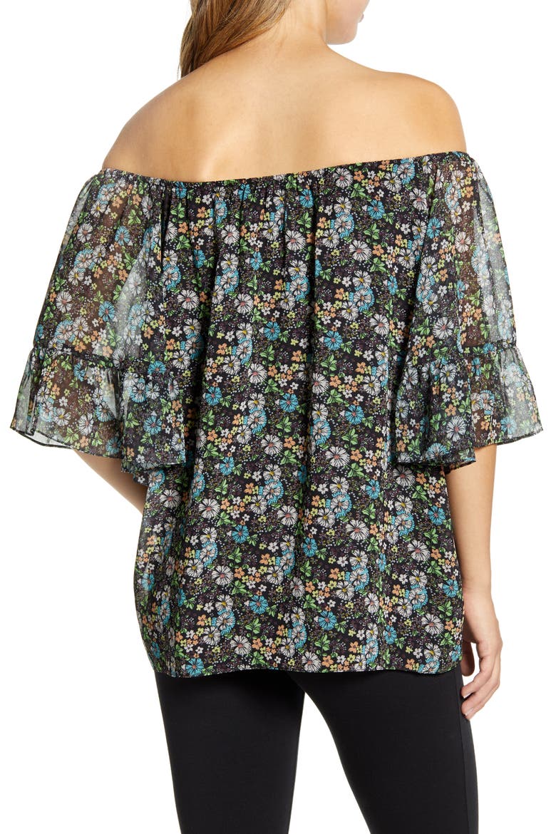 Off the Shoulder Maternity Blouse, Alternate, color, TEA GARDEN