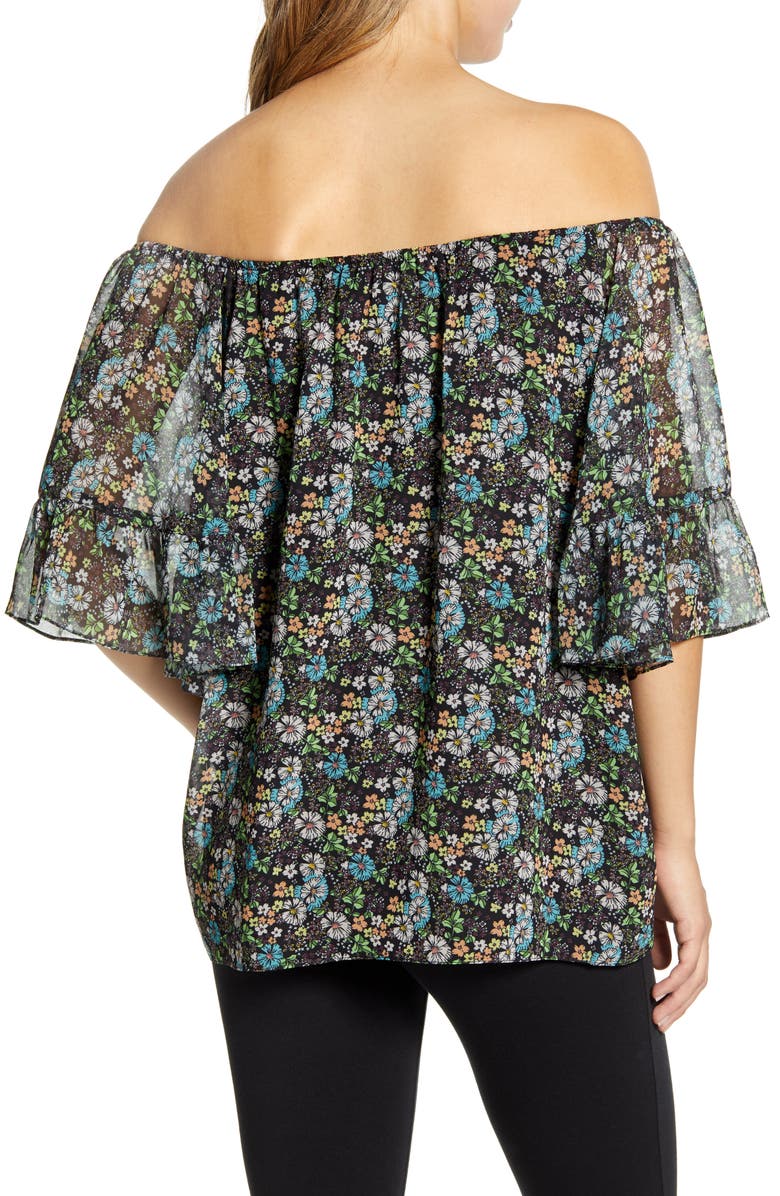 Maternal America Off the Shoulder Maternity Blouse, Alternate, color, Tea Garden