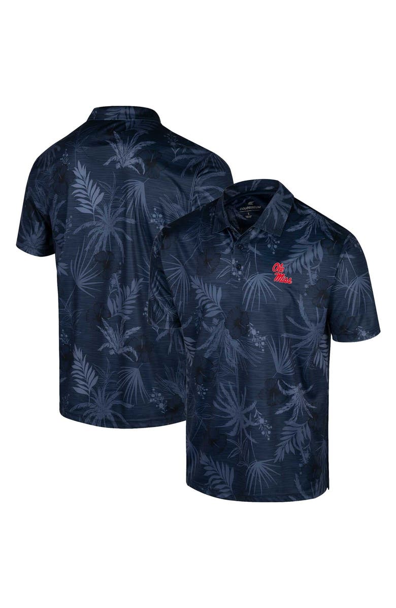 COLOSSEUM Men's Colosseum Navy Ole Miss Rebels Palms Team Polo, Alternate, color, Navy