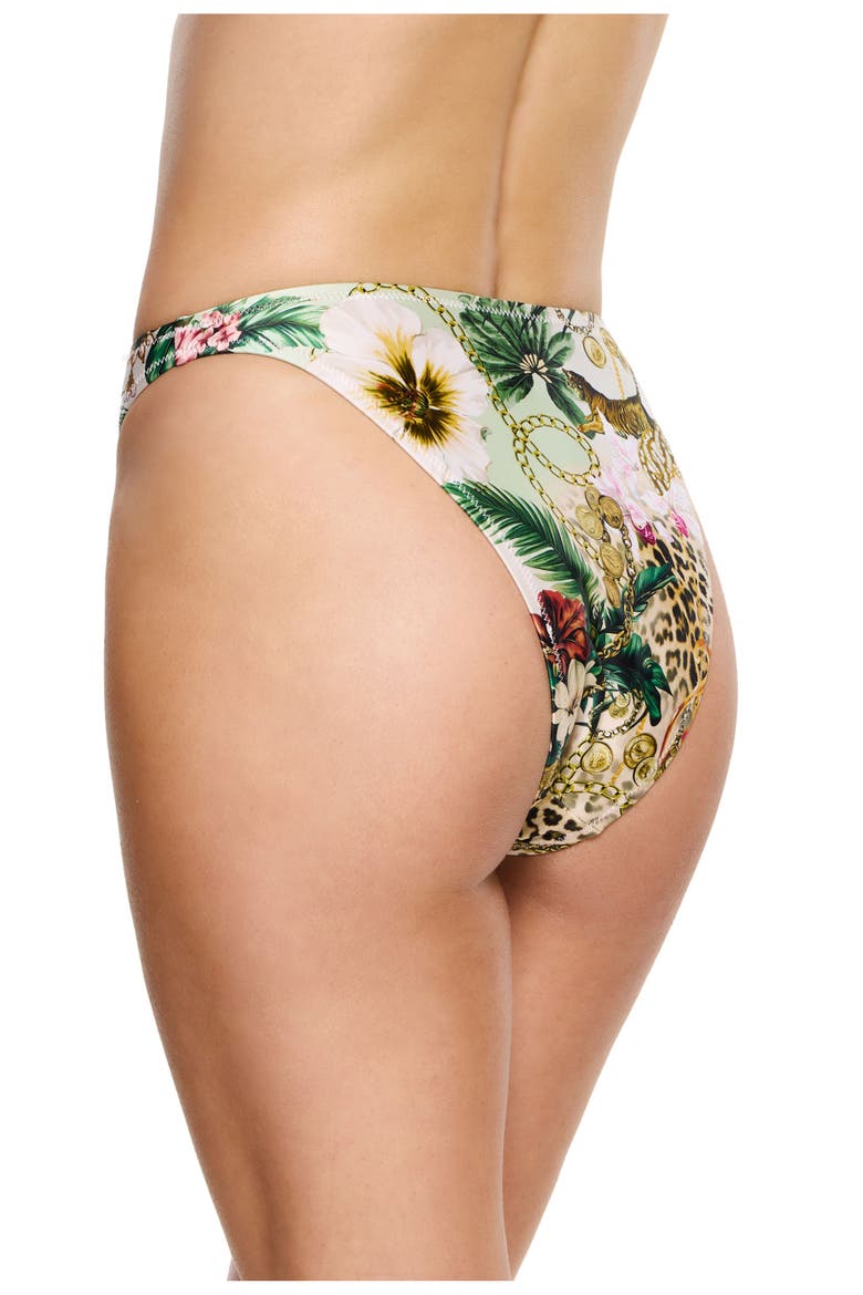 Jungle Treasure High Waist High Leg Bikini Bottom Swimsuit, Alternate, color, Multi-Jungle