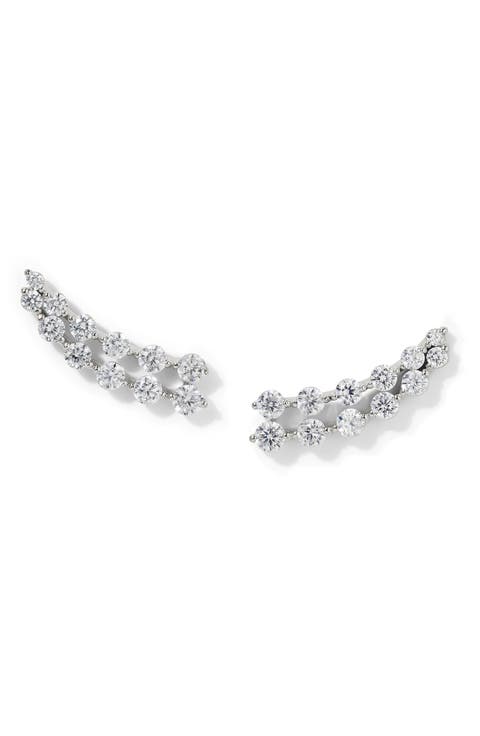 Cassi Double Row Cubic Zirconia Stud Earrings