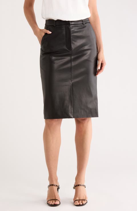 Maxine Leather Pencil Skirt