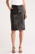 Veronica Beard Maxine Leather Pencil Skirt