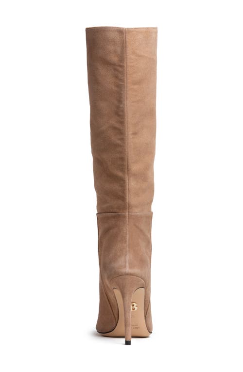 Beautiisoles Yara Pointed Toe Knee High Boot In Sand