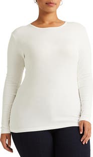 Lauren Ralph Lauren Long Sleeve Stretch Cotton Tee