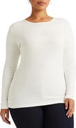 Lauren Ralph Lauren Long Sleeve Stretch Cotton Tee