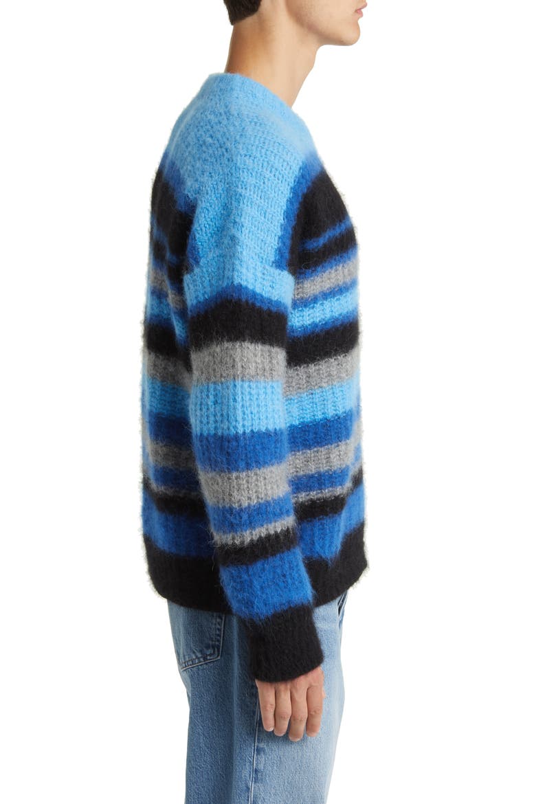 Stripe Alpaca Blend Crewneck Sweater, Alternate, color, SKY BLUE MULTI