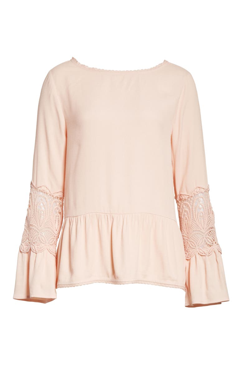 Emelda Bell Sleeve Blouse, Alternate, color, PRIMROSE