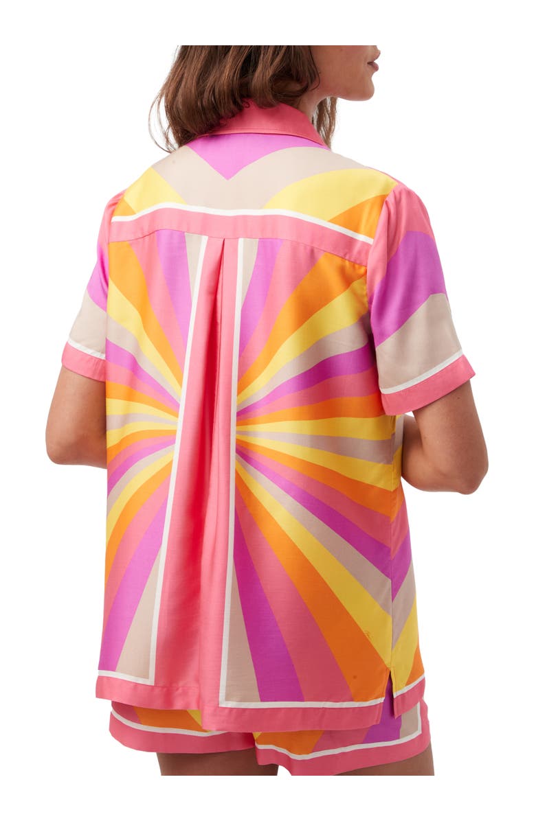 Trina Turk Ember 2 Printed Satin Button Up Top, Alternate, color, Multi