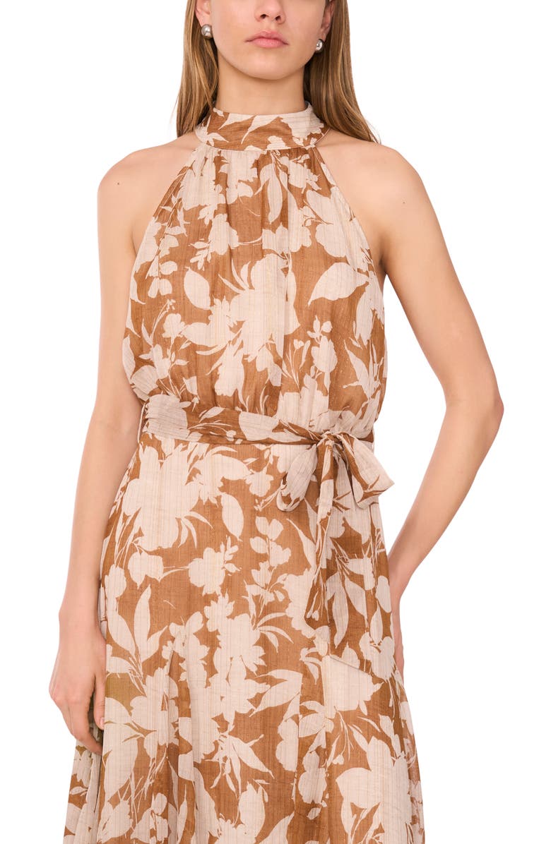 Halogen<sup>®</sup> Halter Neck Belted Maxi Dress, Alternate, color, Golden Mustard