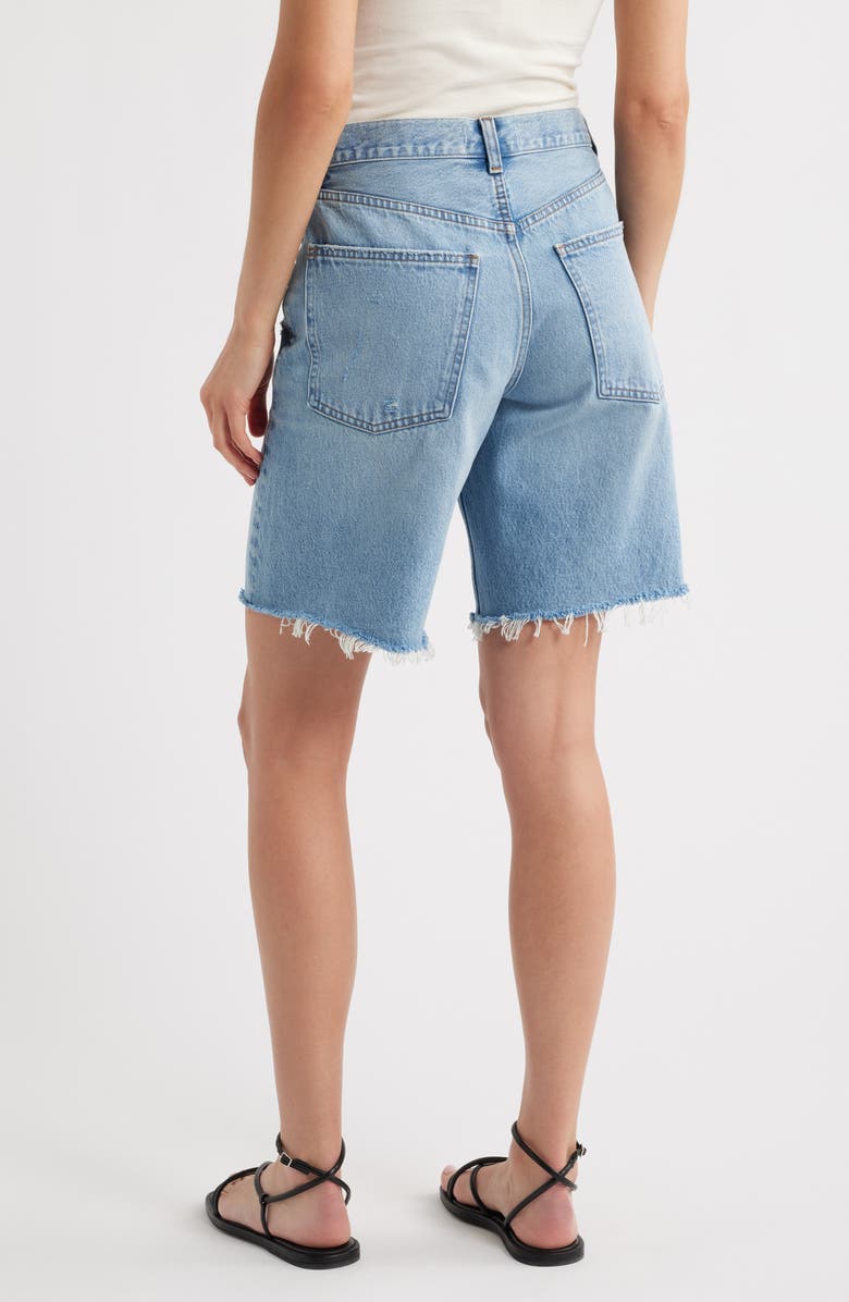Madewell The Essex Raw Hem Long Baggy Denim Shorts, Alternate, color,