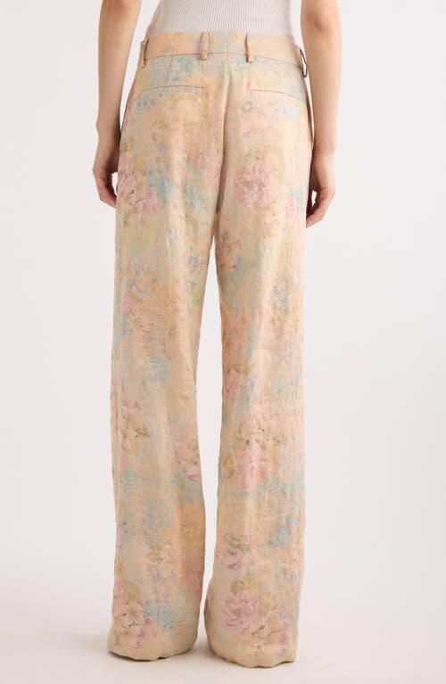 Dries Van Noten Paxy Floral Jacquard Wide Leg Pants In Light Pink