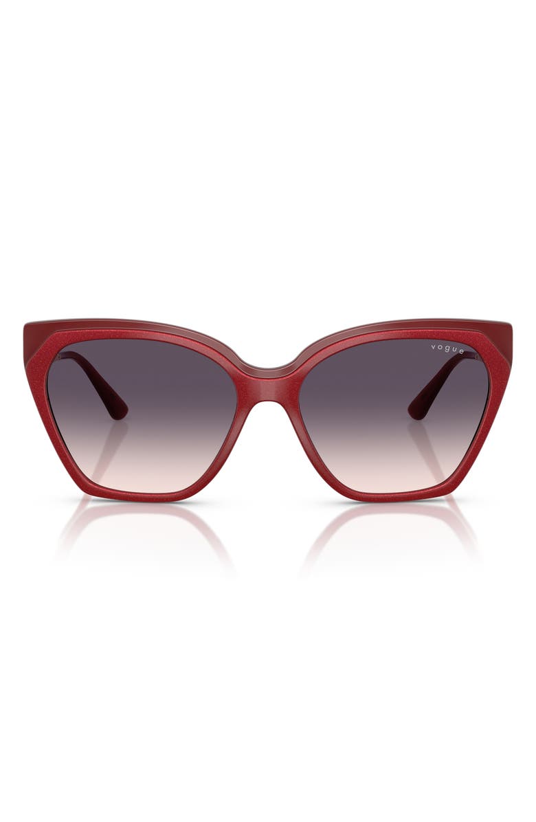 VOGUE 57mm Polarized Gradient Cat Eye Sunglasses, Main, color, Red