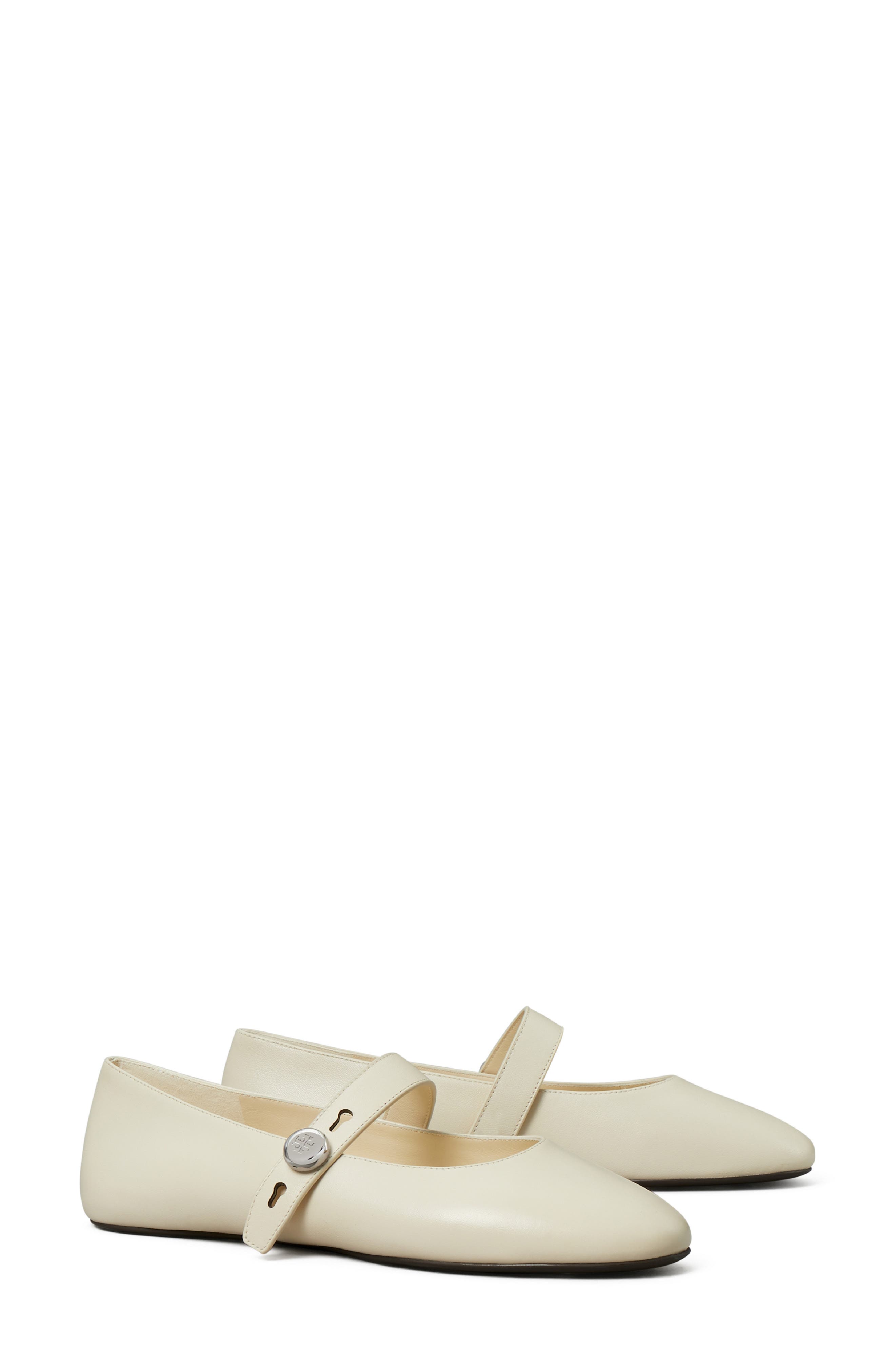 Romy Leather Mary Jane Flat, Main, color, LIGHT CREAM
