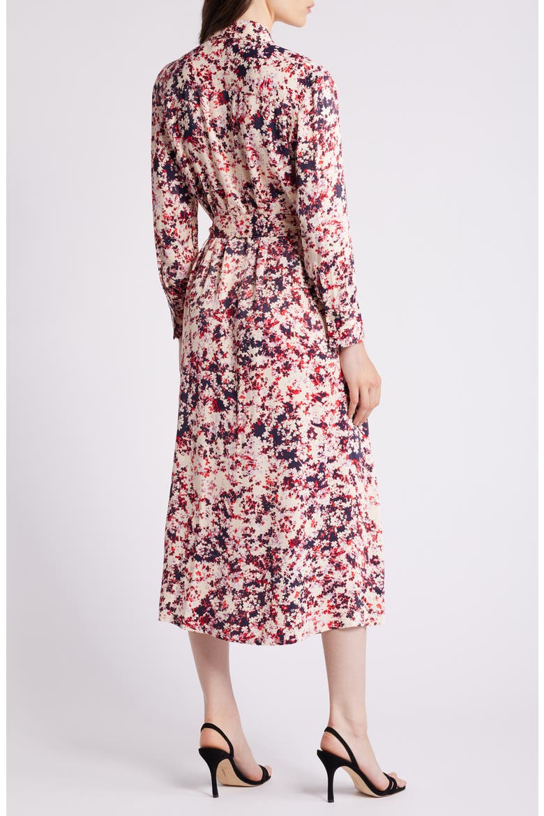 Davivio Tie Belt Long Sleeve Shirtdress, Alternate, color, HOPE FLOWER FANTASY