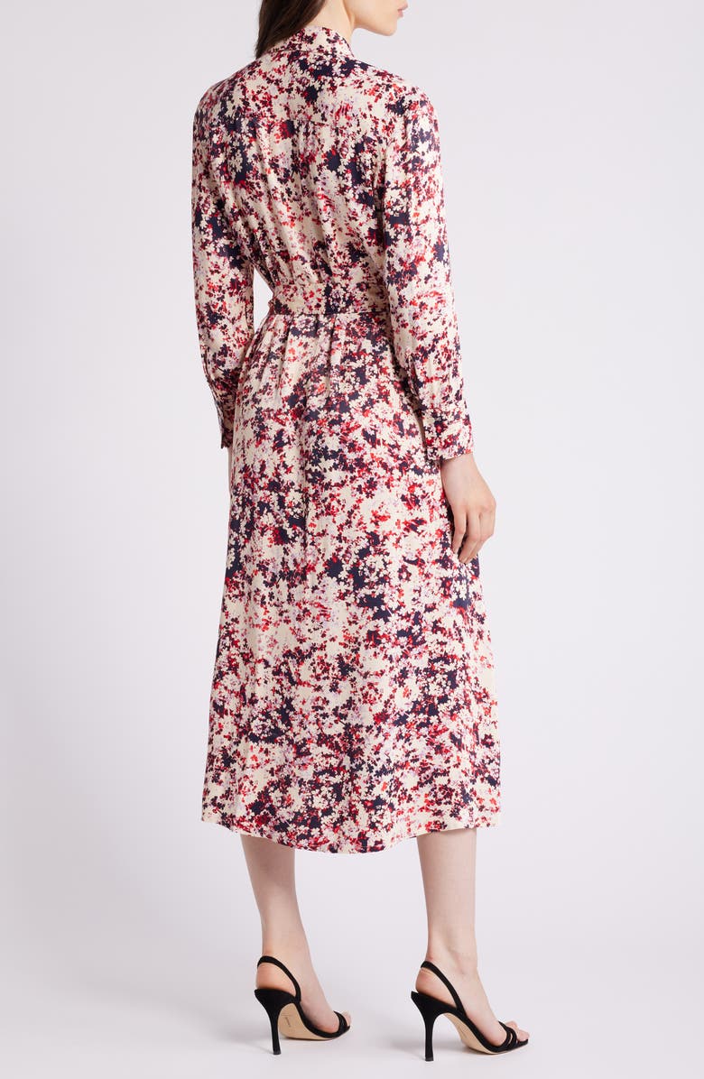 BOSS Davivio Tie Belt Long Sleeve Shirtdress, Alternate, color, Hope Flower Fantasy