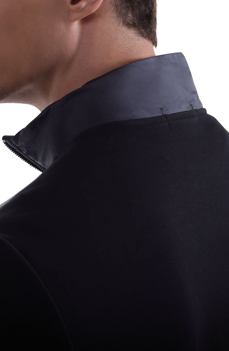 Bugatchi Soft Touch Quilted Zip-Up Bomber Jacket, Alternate, color, Black