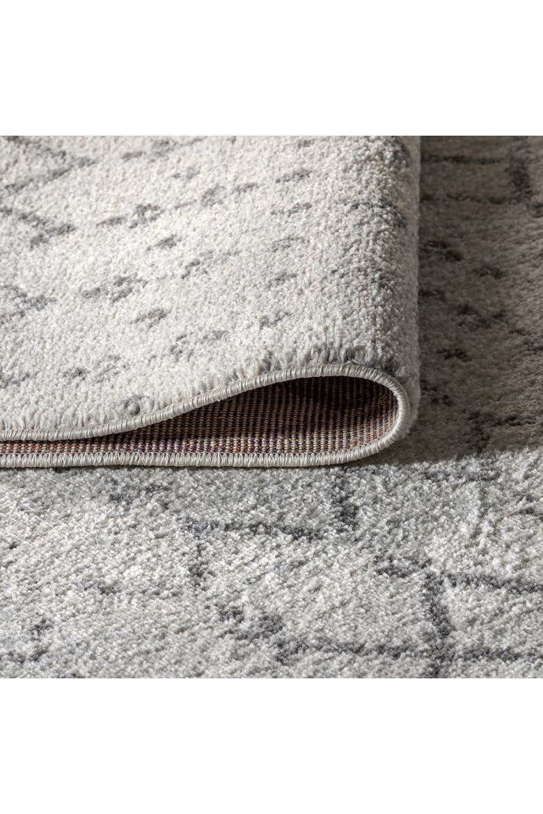 Moroccan HYPE Boho Vintage Diamond Oval Area Rug, Alternate, color, Cream/Gray