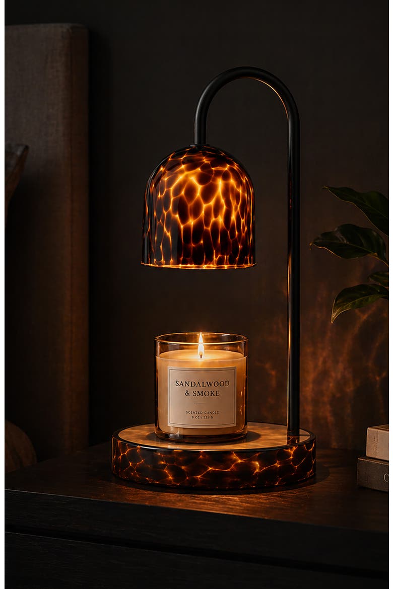 Tortoise Shell Glass Candle Warmer, Alternate, color, TORTOISE