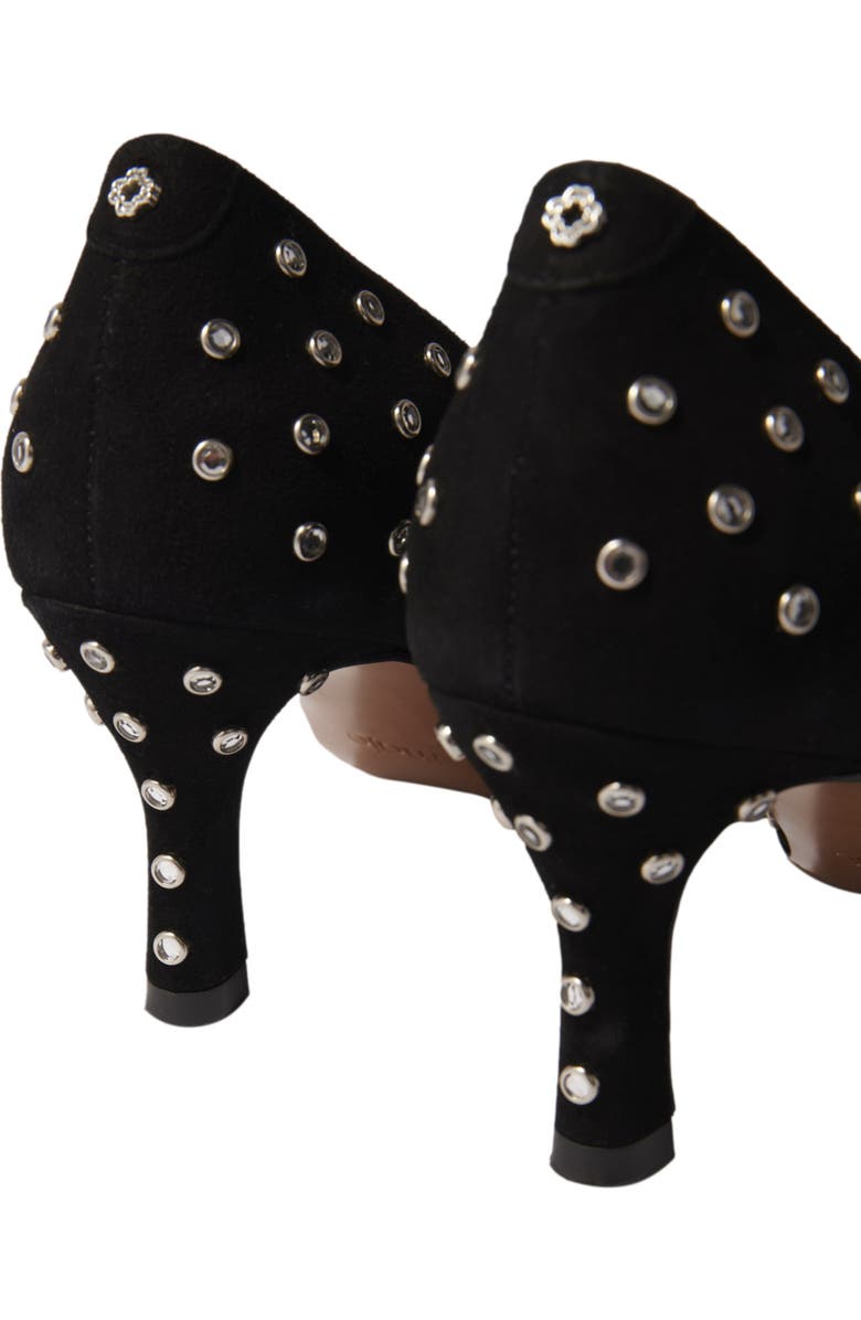 maje Rhinestone pumps with pointed toes, Alternate, color, Black