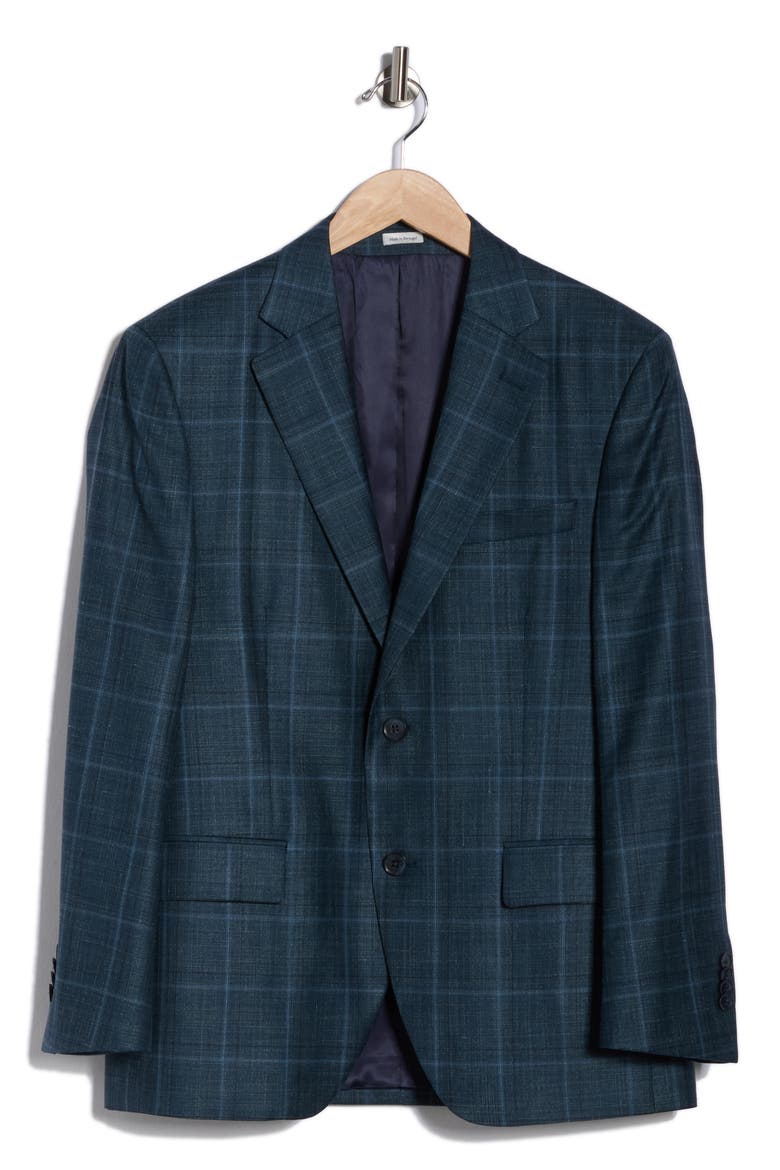 Flynn Classic Fit Plaid Wool Blend Sport Coat, Alternate, color, GREEN