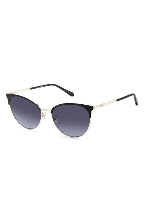 Fossil 55mm Gradient Cat Eye Sunglasses In Black