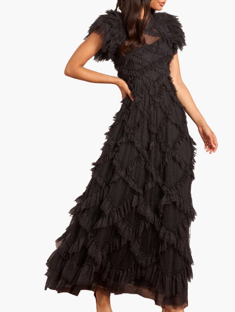 Genevieve Ruffle Short Sleeve Maxi Gown