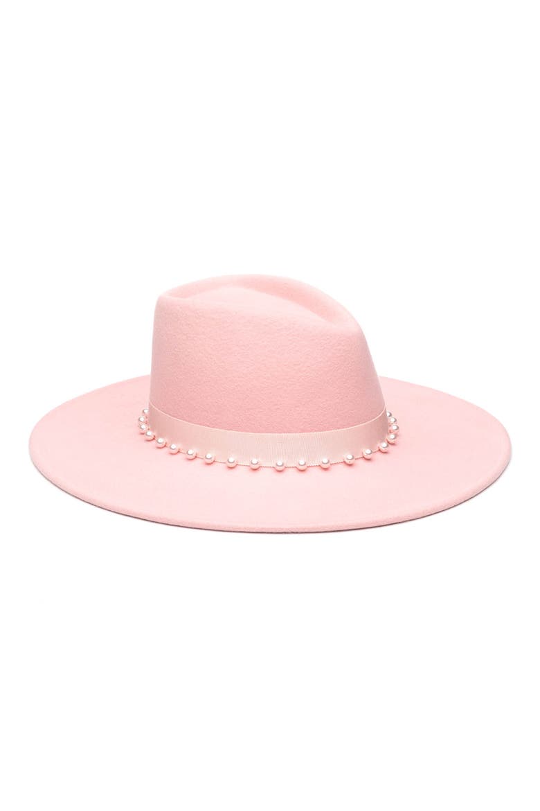 Blaine Wool Felt Fedora, Main, color, ROSE