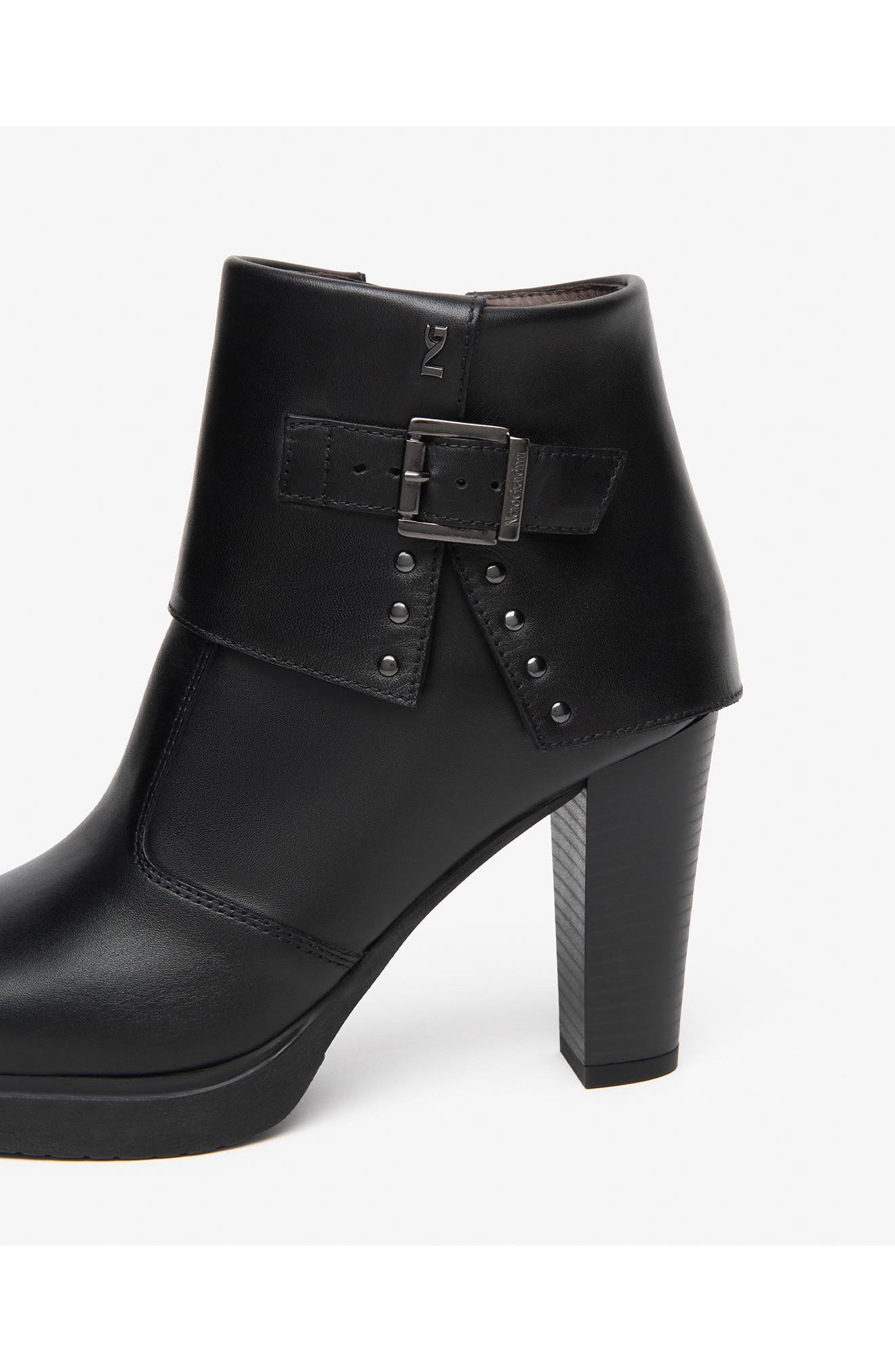 Platform Cuff Bootie, Alternate, color, BLACK
