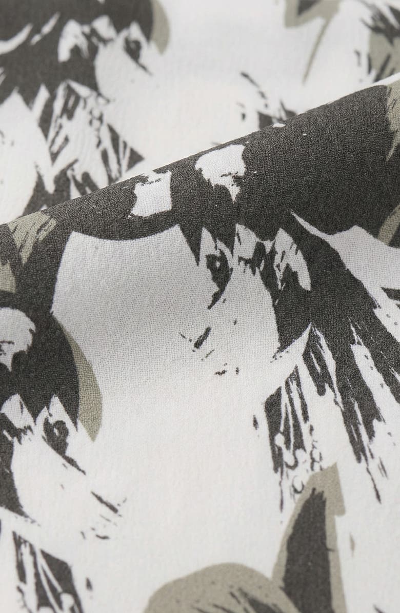 Report Collection Abstract Print Seersucker Camp Shirt, Alternate, color, Black