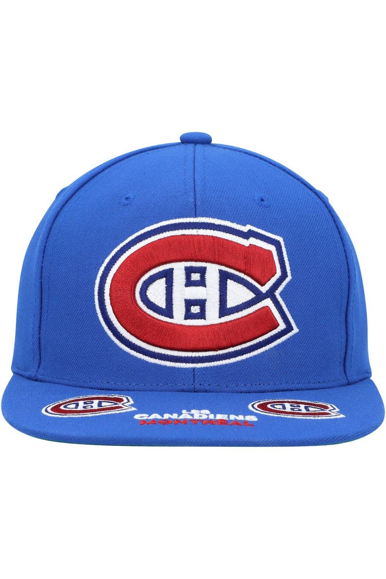 Men's Mitchell & Ness Blue Montreal Canadiens Vintage Hat Trick Snapback Hat, Alternate, color, Blue