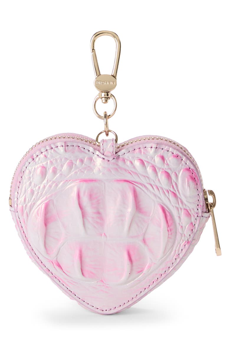 Heart Leather Pouch, Alternate, color, ROSE WATER