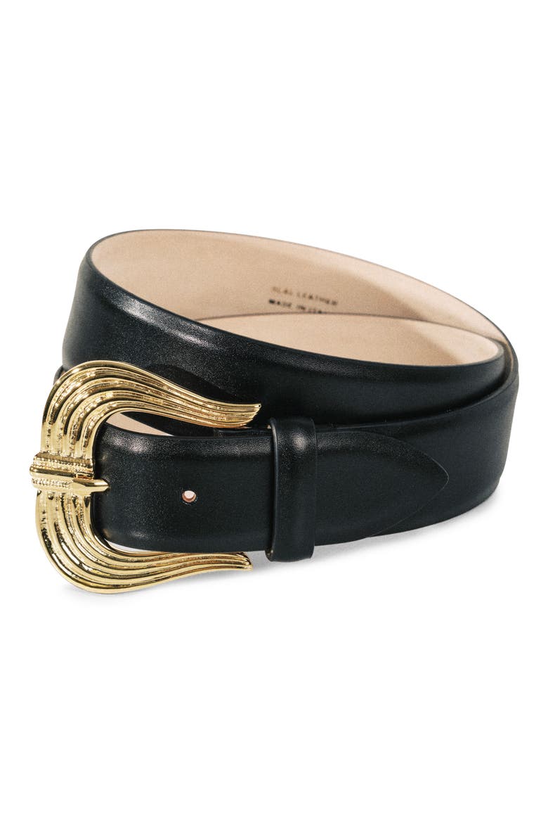 Cupid Leather Belt, Alternate, color, BLACK