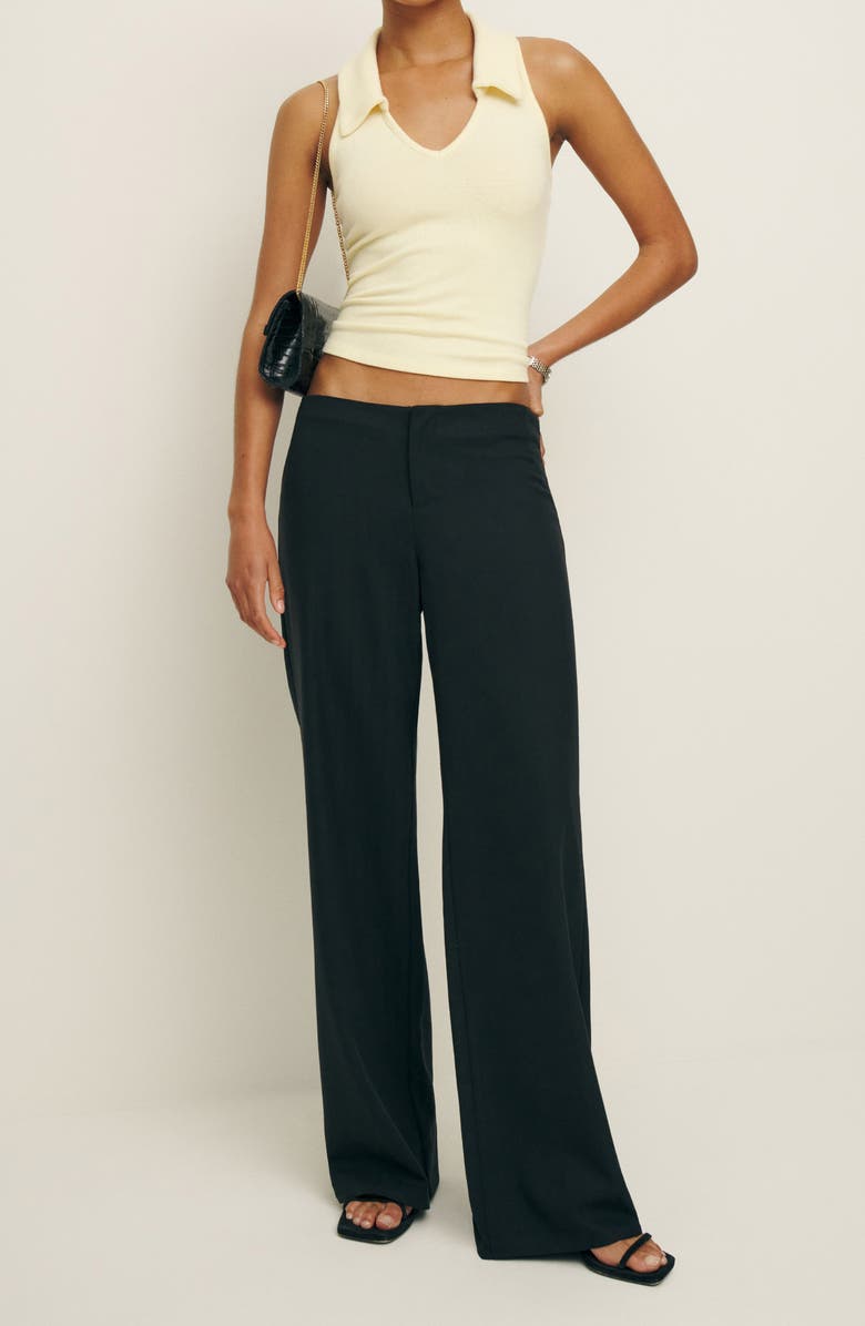 Reformation Austine Johnny Collar Sleeveless Top, Alternate, color, Custard