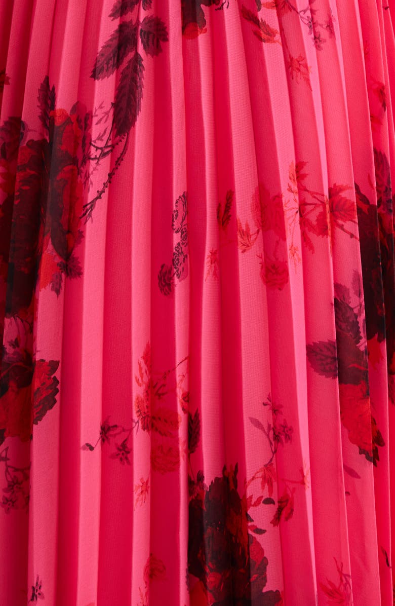 Erdem Floral Print Pleated Long Sleeve Voile Gown, Alternate, color, 