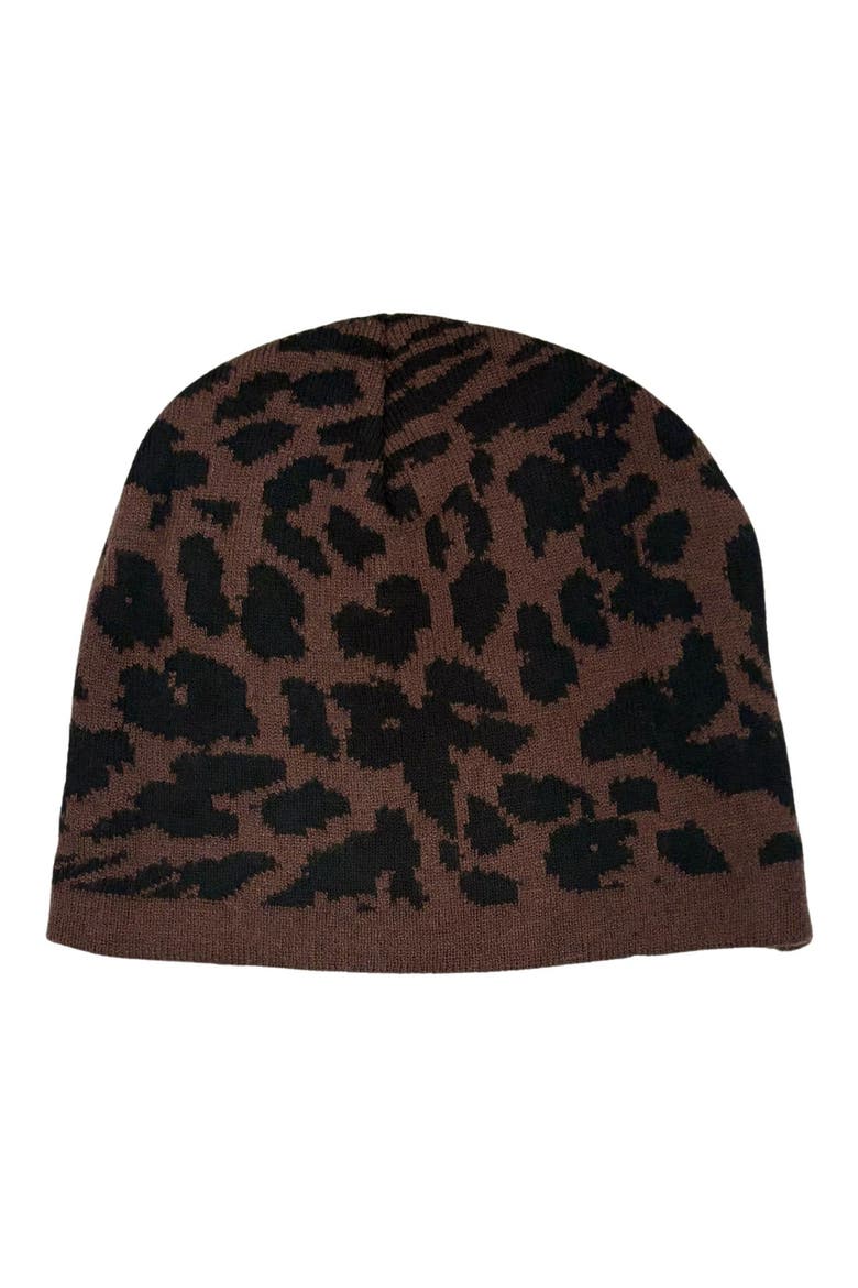 Paisley Jacquard Beanie, Main, color, LEOPARD