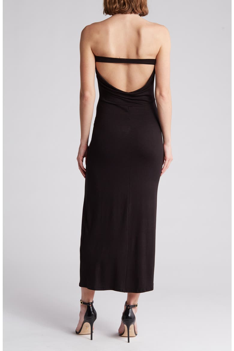 Strapless Maxi Dress, Alternate, color, BLACK