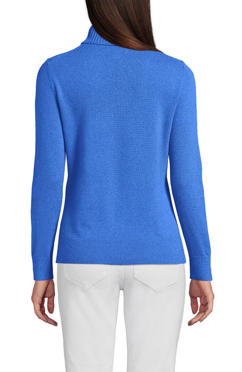 Lands' End Cashmere Turtleneck Sweater In Blue